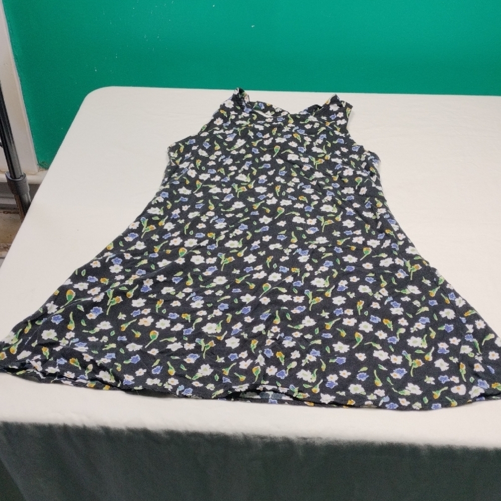 Swat Floral Kids Dress - Black and Blue Size 14
